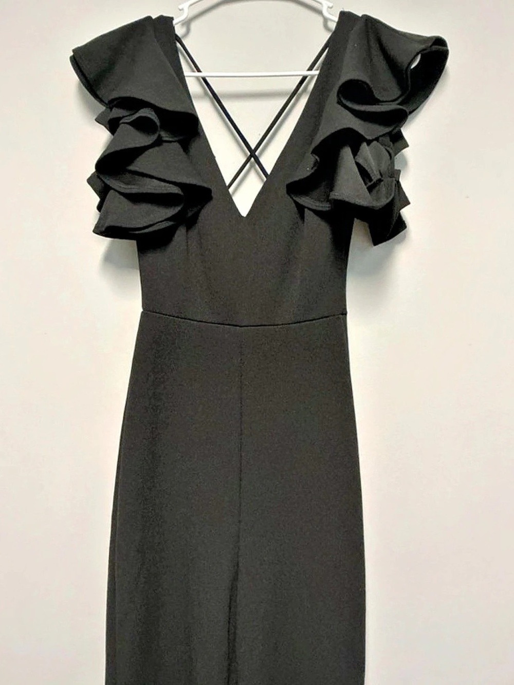 Black Ruffle Jumpsuit - Picture 2 of 3